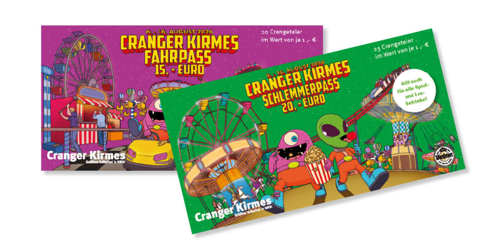 Am Dienstag, 16. Juni 2026, beginnt der Vorverkauf für die Fahr- und Schlemmerpässe der Cranger Kirmes an neun Vorverkaufsstellen im Ruhrgebiet. Mit den limitierten Crangetalern des Stadtmarketings Herne lässt sich das Budget für den Kirmesbesuch aufbessern, darüber hinaus locken weitere Vergünstigungen in Form von Rabatt-Gutscheinen.