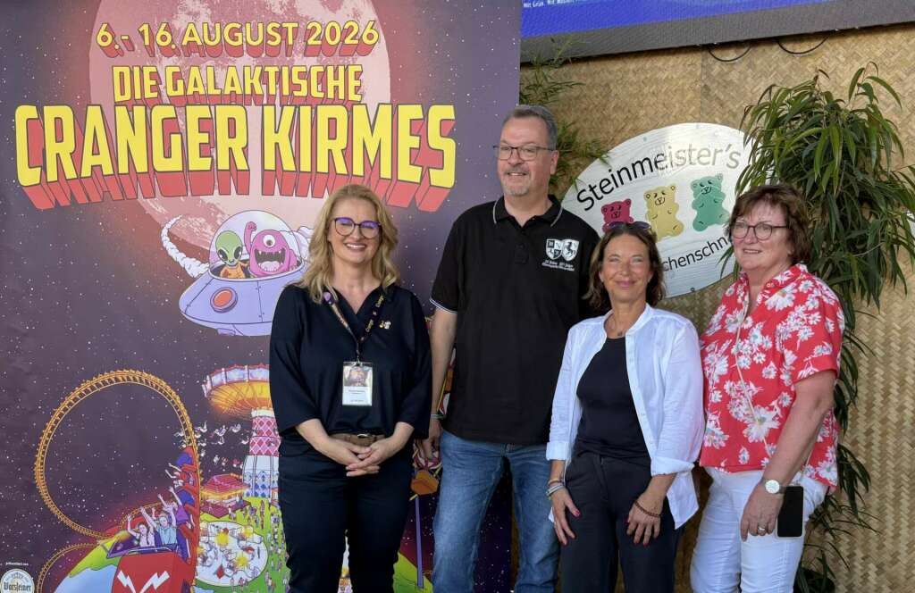 PM Cranger Kirmes 2026 - Teilnehmer PK am 29. Juli © Stadtmarketing Herne GmbH Die Teilnehmer der Pressekonferenz am 29. Juli